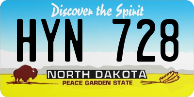 ND license plate HYN728