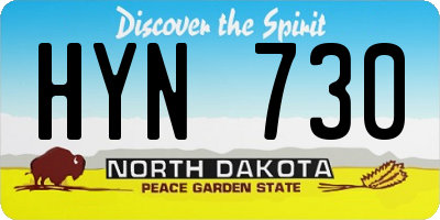 ND license plate HYN730