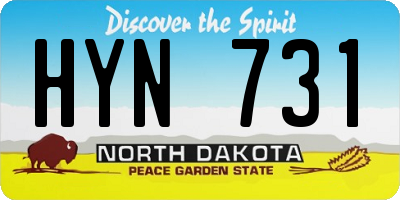 ND license plate HYN731