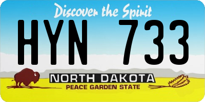 ND license plate HYN733