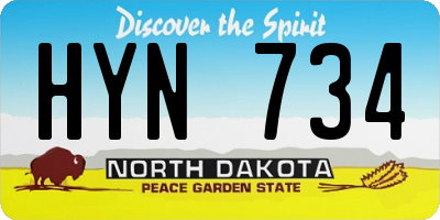 ND license plate HYN734