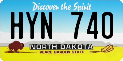 ND license plate HYN740