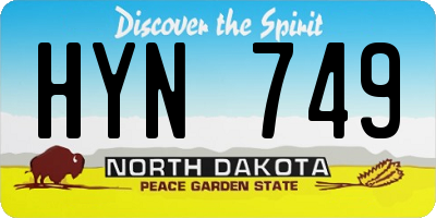 ND license plate HYN749