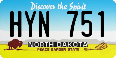 ND license plate HYN751