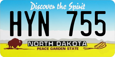 ND license plate HYN755