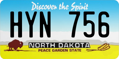 ND license plate HYN756