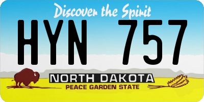 ND license plate HYN757