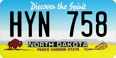 ND license plate HYN758