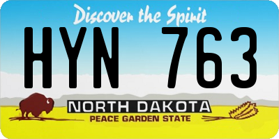 ND license plate HYN763
