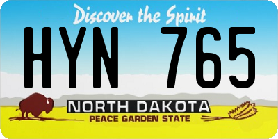 ND license plate HYN765