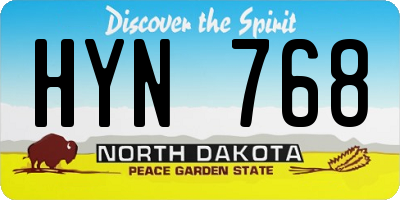ND license plate HYN768