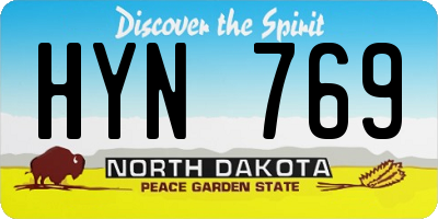 ND license plate HYN769