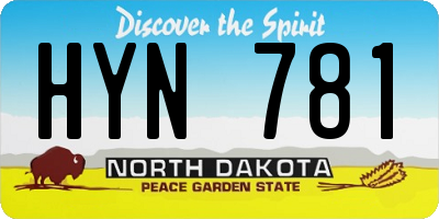 ND license plate HYN781