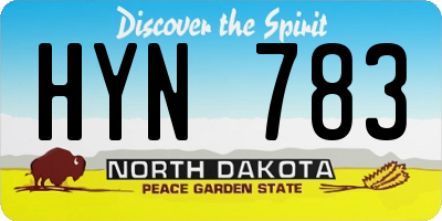 ND license plate HYN783