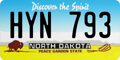 ND license plate HYN793