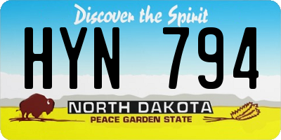 ND license plate HYN794