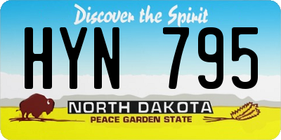 ND license plate HYN795