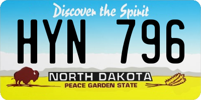 ND license plate HYN796