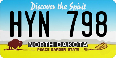 ND license plate HYN798