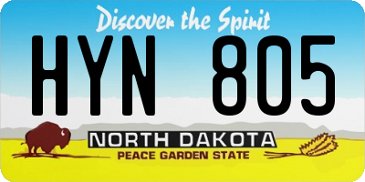 ND license plate HYN805