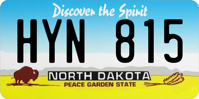 ND license plate HYN815