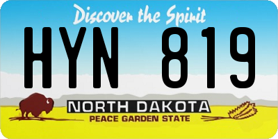 ND license plate HYN819