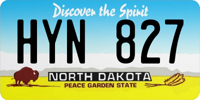 ND license plate HYN827