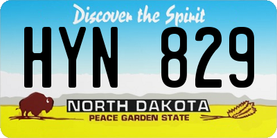 ND license plate HYN829
