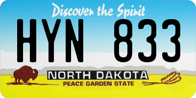ND license plate HYN833