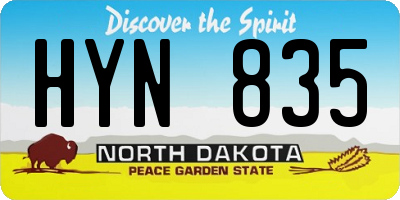 ND license plate HYN835