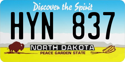ND license plate HYN837