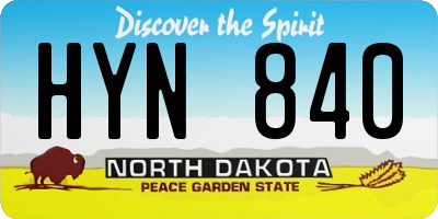 ND license plate HYN840