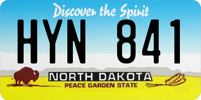 ND license plate HYN841