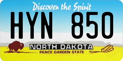 ND license plate HYN850