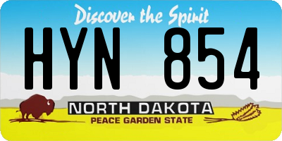 ND license plate HYN854