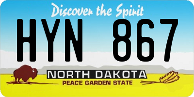 ND license plate HYN867