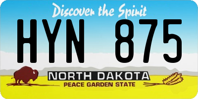 ND license plate HYN875