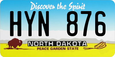 ND license plate HYN876