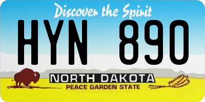 ND license plate HYN890