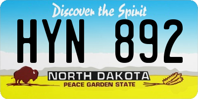 ND license plate HYN892