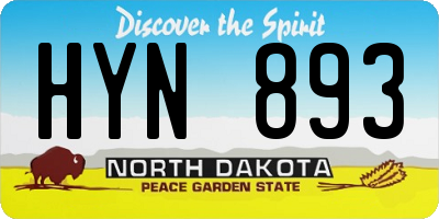 ND license plate HYN893