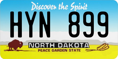 ND license plate HYN899