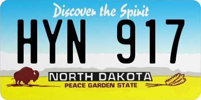 ND license plate HYN917