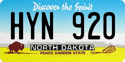 ND license plate HYN920