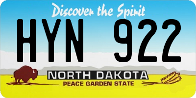 ND license plate HYN922