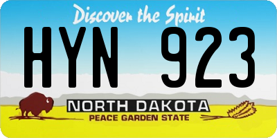ND license plate HYN923