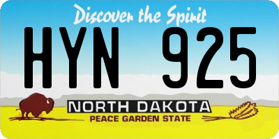 ND license plate HYN925