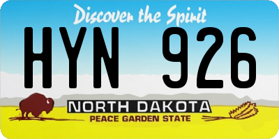 ND license plate HYN926