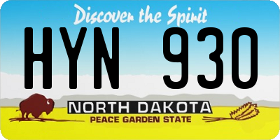 ND license plate HYN930