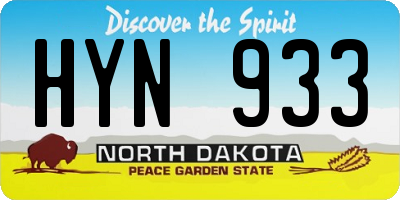ND license plate HYN933